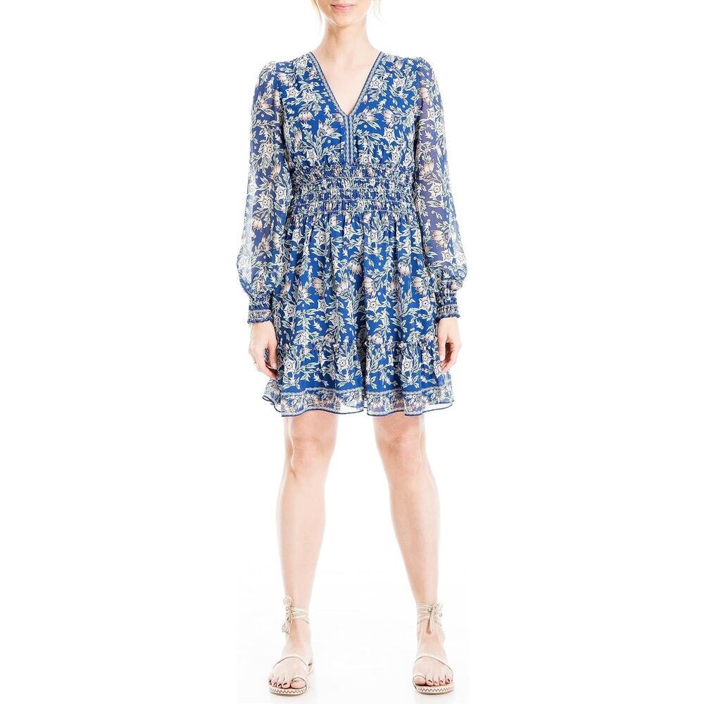 Max Studio Blue Floral Mini Dress